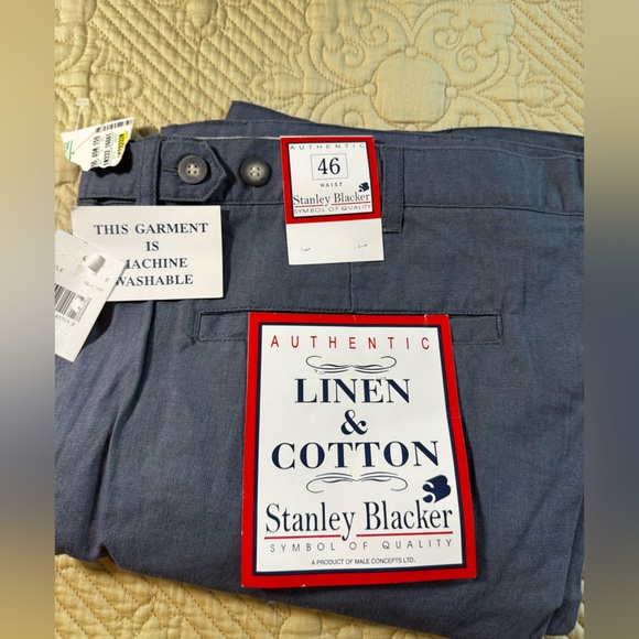 Stanley Blacker Blue Linen Cotton Shorts - Picture 1 of 1